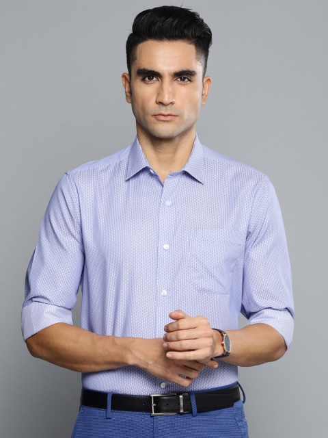 

Louis Philippe Men Blue Slim Fit Self Striped Formal Shirt