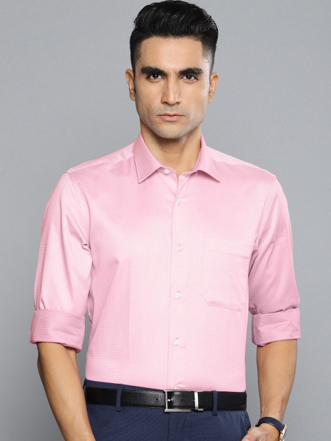 

Louis Philippe Men Pink Slim Fit Self Design Formal Shirt