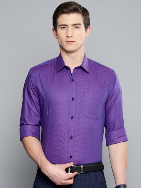 

Louis Philippe Men Purple Slim Fit Self Design Formal Shirt