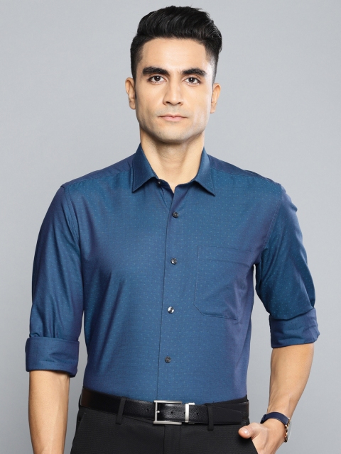 

Louis Philippe Men Blue Slim Fit Self Design Formal Shirt
