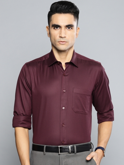 

Louis Philippe Men Burgundy Slim Fit Self Design Formal Shirt