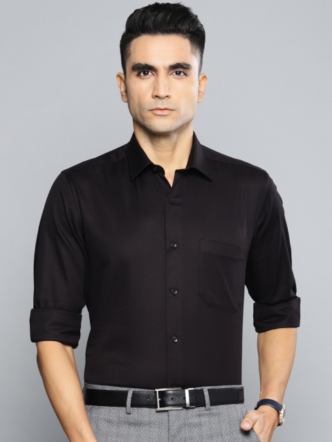 

Louis Philippe Men Black Slim Fit Self Design Formal Shirt