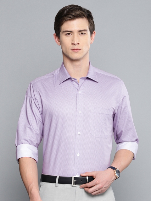 

Louis Philippe Men Lavender Slim Fit Printed Formal Shirt