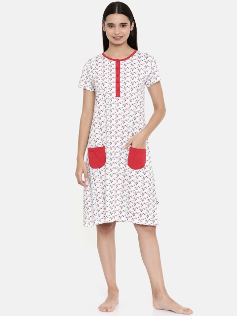 

zebu White & Red Printed Nightdress WLP_RNK_PRT_RED_XL