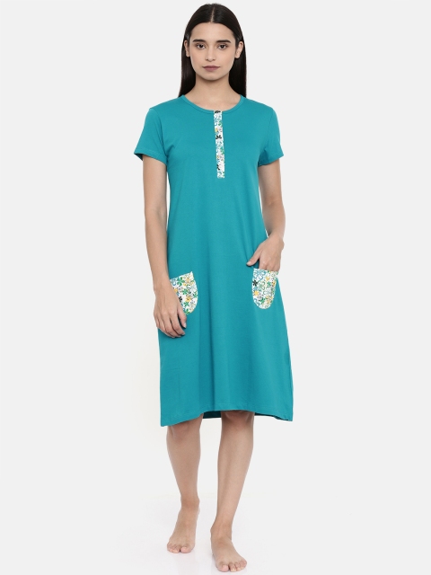 

zebu Women Blue Solid Nightdress