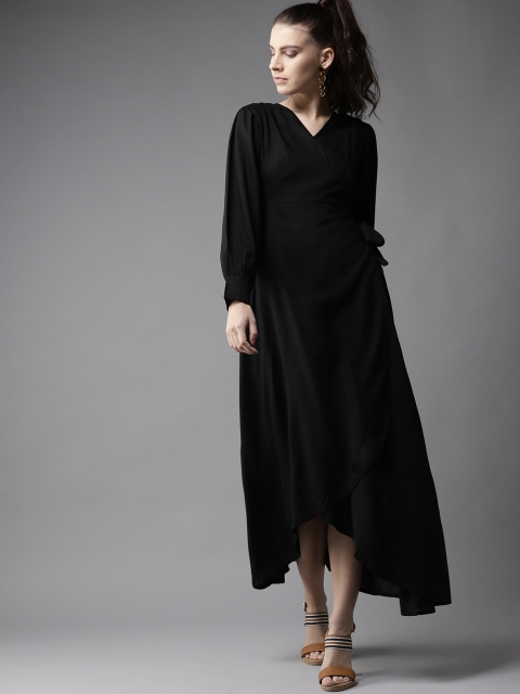 

Moda Rapido Women Black Solid Maxi Dress