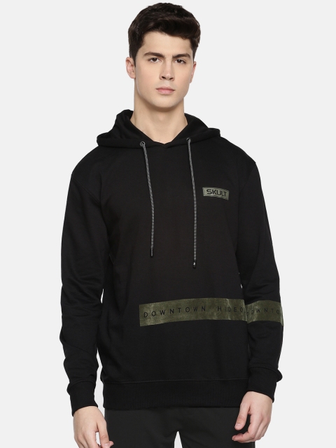 

SKULT by Shahid Kapoor Men Black Printed Hooded Sweatshirt