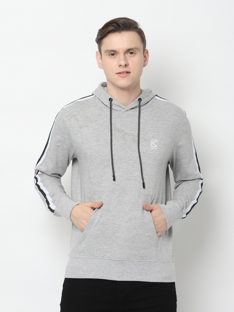 

SKULT by Shahid Kapoor Men Grey Solid Hooded Sweatshirt