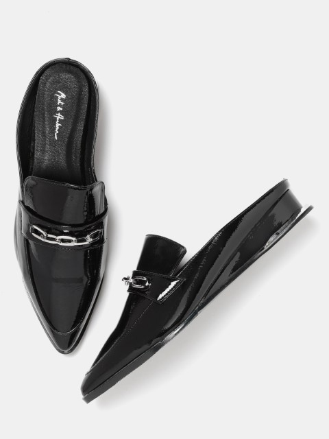 

Mast & Harbour Women Black Solid Mules
