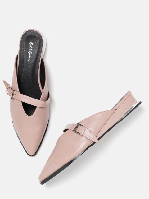 

Mast & Harbour Women Pink Solid Mules
