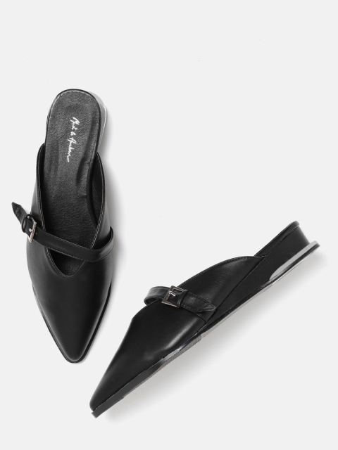 

Mast & Harbour Women Black Solid Mules