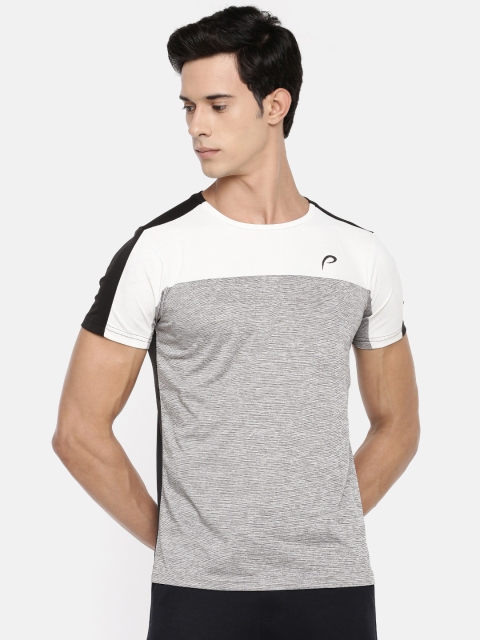 

Proline Active Men Grey & Black Colourblocked Round Neck T-shirt