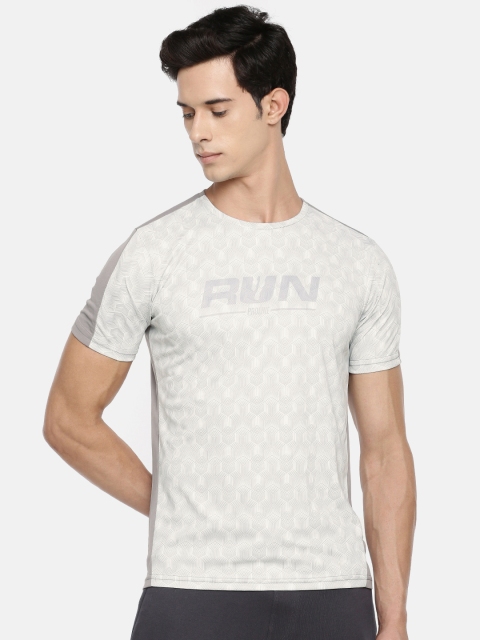 

Proline Active Men Grey & Off-White Printed Round Neck T-shirt