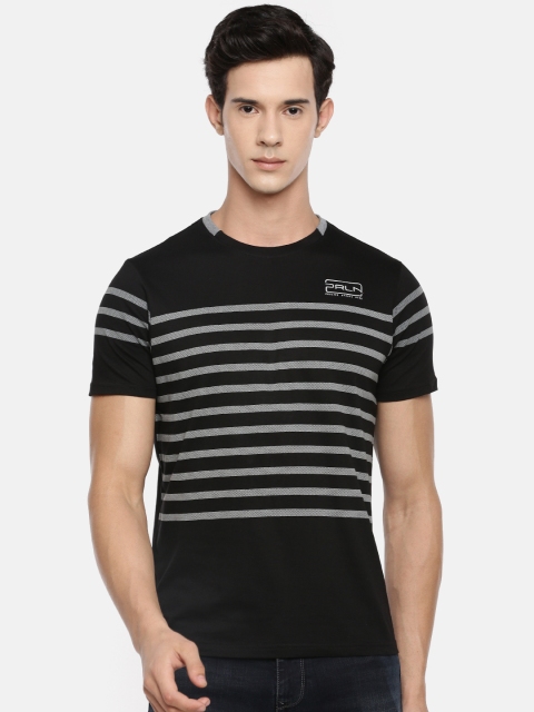 

Proline Active Men Black & Grey Striped Round Neck T-shirt