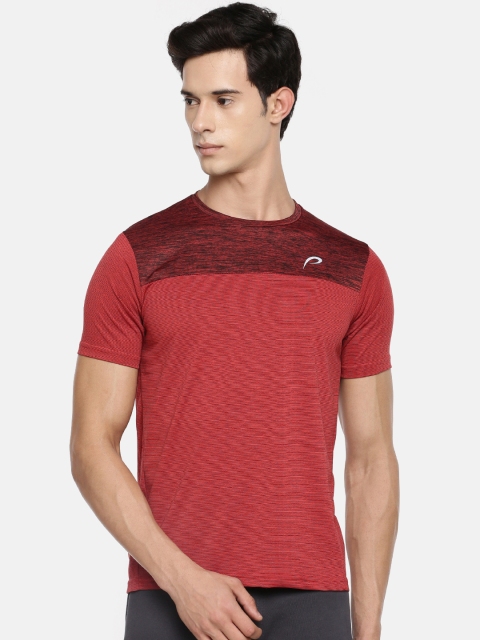 

Proline Active Men Red Striped Round Neck T-shirt
