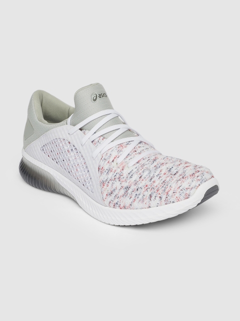 

ASICS Men Off-White GEL-KENUN KNIT MX Running Shoes