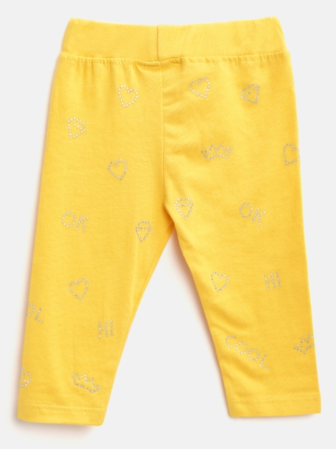

Little Kangaroos Girls Yellow Studded Leggings