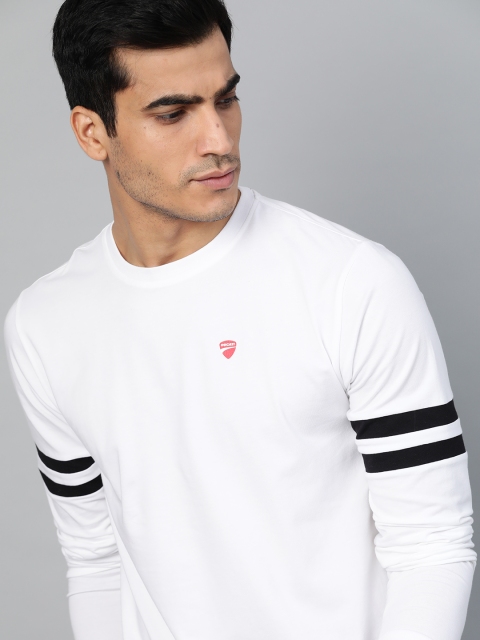 

Ducati Men White Solid Round Neck T-shirt