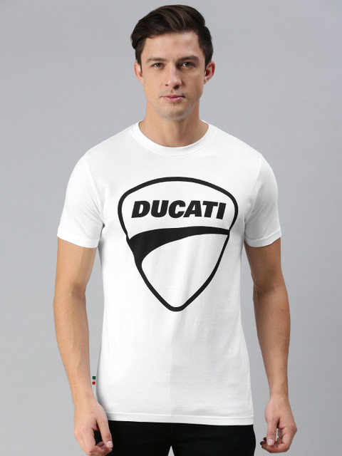 

Ducati Men White Typography Printed Slim Fit T-shirt