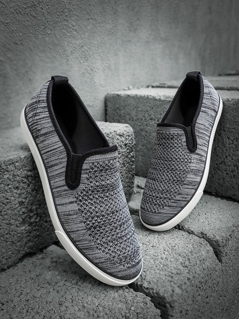 

Roadster Men Grey Slip-On Sneakers