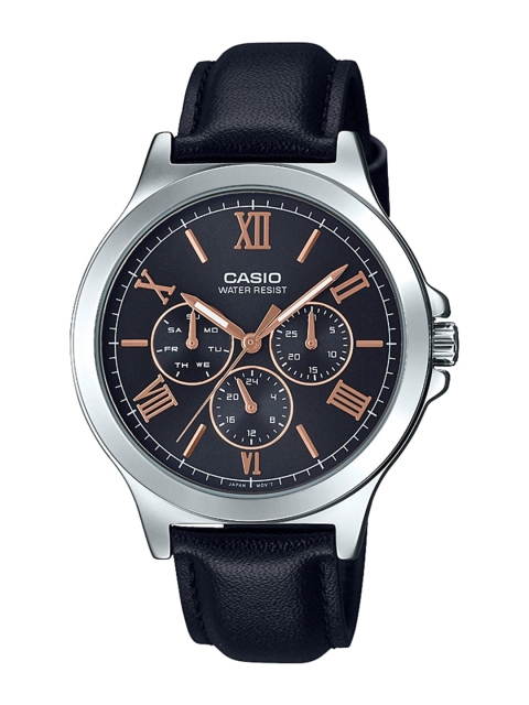 

CASIO Enticer Men Black Genuine Leather Analogue Watch A1687 MTP-V300L-1A2UDF