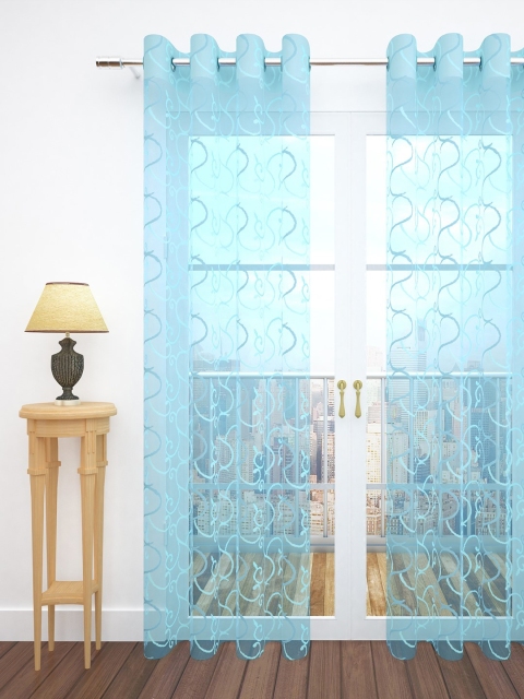 

Story@home Turquoise Blue Imagica Collection Sheer Tissue Single Door Curtain