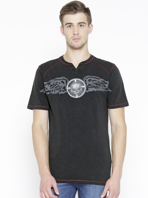 

Harley-Davidson Men Charcoal Grey Printed Round Neck T-shirt