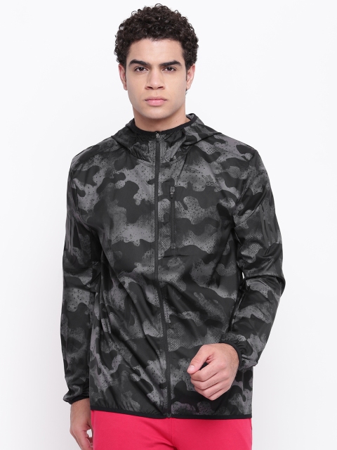

ADIDAS Men Black & Grey Own The Run Printed Hooded Sporty Jacket