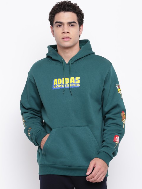 

ADIDAS Men Green Food Fleece Hooded Sweatshirt
