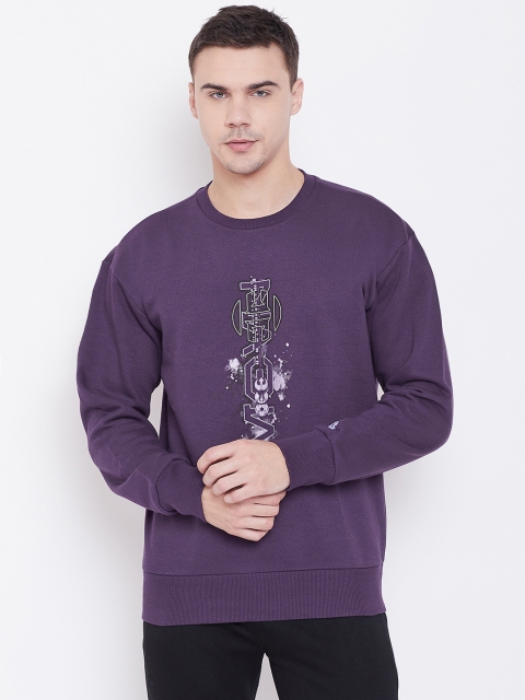 

ADIDAS Men Purple Printed Basketball Harden Star Wars Auerbesh Crew Sweatshirt