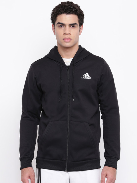

ADIDAS Men Black Basketball SPT Full-Zip Hooded Sweatshirt
