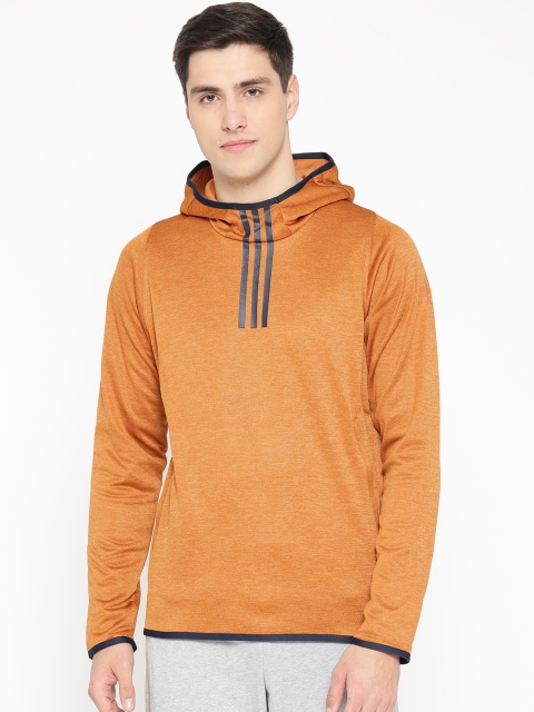 

ADIDAS Men Rust Orange Training Freelift Climawarm 3 stripes Hoodie