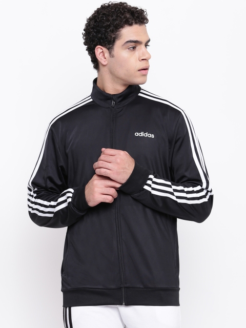 

ADIDAS Men Black Solid E 3 Stripes Tricot Training Track Jacket
