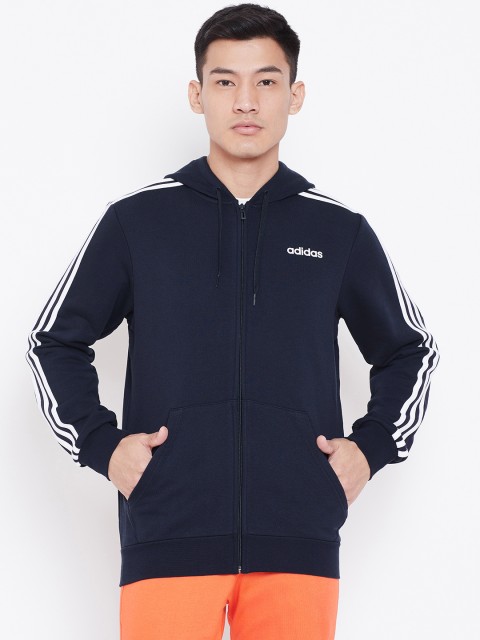 

ADIDAS Men Navy Blue Essential 3-Stripes Solid Sustainable Sweatshirt