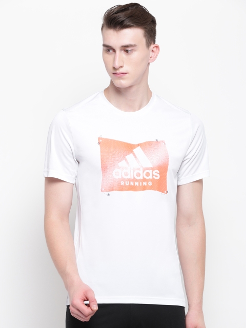 

ADIDAS Men White OTR BoS GFX Printed Round Neck Running T-shirt