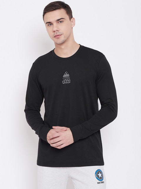 

ADIDAS Men Black Printed Back Star Wars Basketball T-shirt