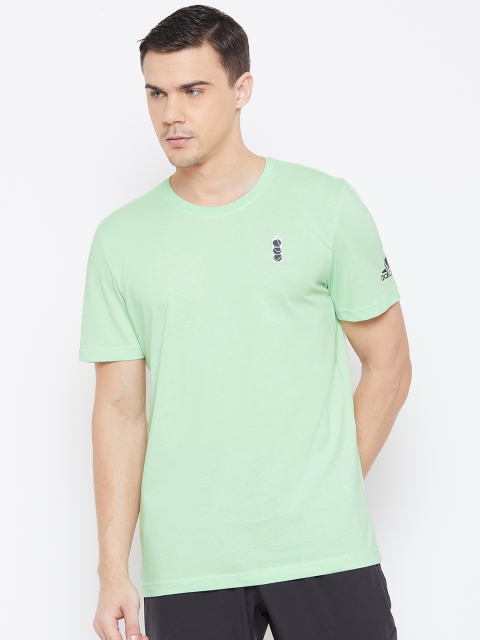 

ADIDAS Men Green New York Graphic Printed Back Tennis T-Shirt