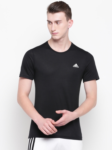 

ADIDAS Men Black Printed Back OTR Graphics Round Neck Running T-shirt
