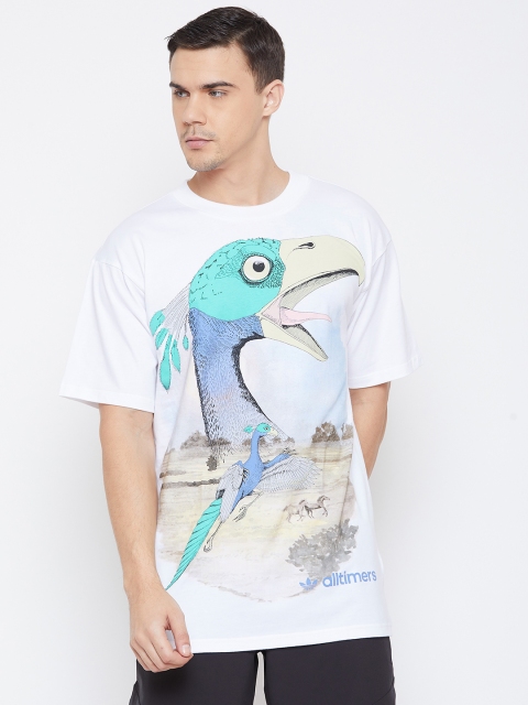 

ADIDAS Men White & Blue Alltimers Printed T-shirt