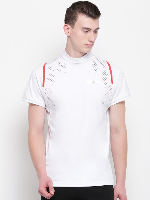 

Stella McCartney by ADIDAS Men White Solid Tennis Court Zip T-shirt