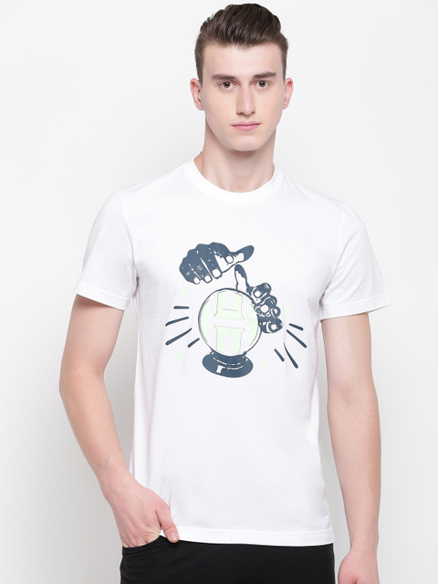 

ADIDAS Men White & Black Harden Swag Verb Printed Basketball T-shirt