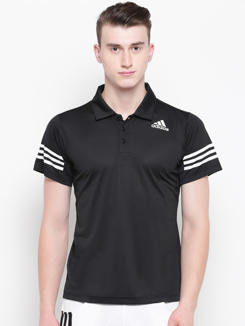 

ADIDAS Men Black Solid Design 2 Move Climacool Polo Collar T-shirt