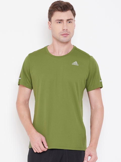 

ADIDAS Men Green Solid RUN IT Round Neck T-shirt