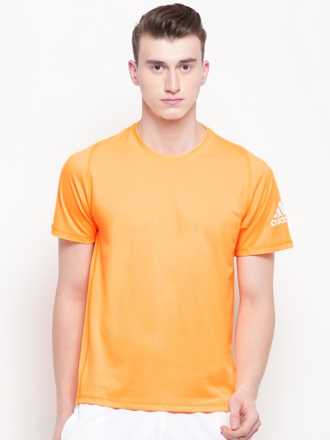 

ADIDAS Men Neon Orange Freelift Sport Ultimate Solid Training T-shirt