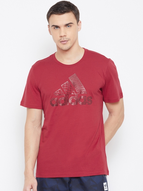 

ADIDAS Men Red Printed Must Haves Badge of Sport Foil T-shirt