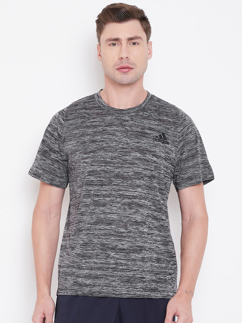 

ADIDAS Men Charcoal Grey Self Design FL_TEC A EN HEA Training T-shirt