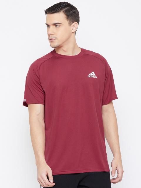 

ADIDAS Men Maroon Solid Club Round Neck Tennis T-shirt