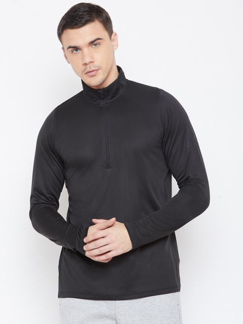 

ADIDAS Men Black Solid Freelift Sport 1/4th Zip Training T-shirt