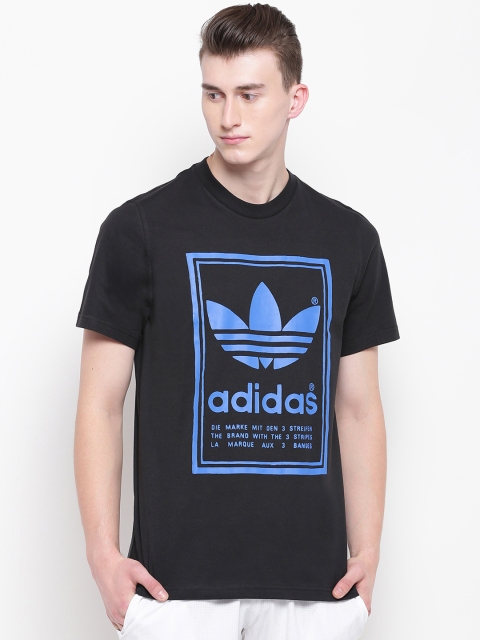 

ADIDAS Originals Men Black & Blue Printed Vintage T-Shirt