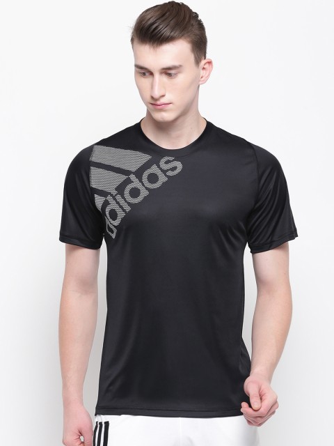 

ADIDAS Men Black & White Freelift Sport Graphic Badge Of Sport Printed Training T-Shirt